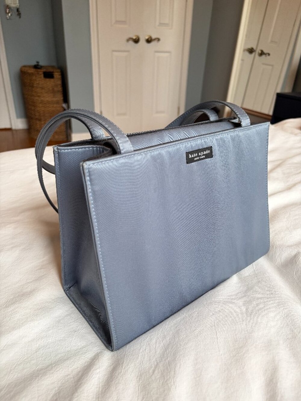 Kate Spade Baby Blue Nylon Box Purse